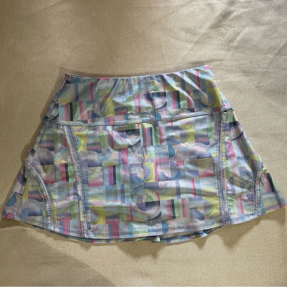 Lucky in Love Geometric Foil Print Athletic Skirt Sz M Tennis Golf Activewear - Picture 1 of 8